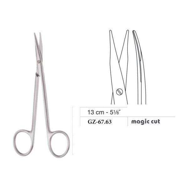 Stevens Scissors, Blunt, Curved, Magic Cut, 13 cm - 5-1/8˝