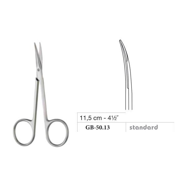Stevens Scissors, Blunt, Curved, Standard, 11.5 cm - 4-1/2˝ Stevens Scissors, Blunt, Curved, Standard, 11.5 cm - 4-1/2˝