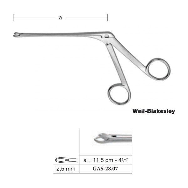 Weil-Blakesley Nasal Forceps 11.5 cm - 4-1/2˝, 2.5 mm, Straight Weil-Blakesley Nasal Forceps 11.5 cm - 4-1/2˝, 2.5 mm, Straight