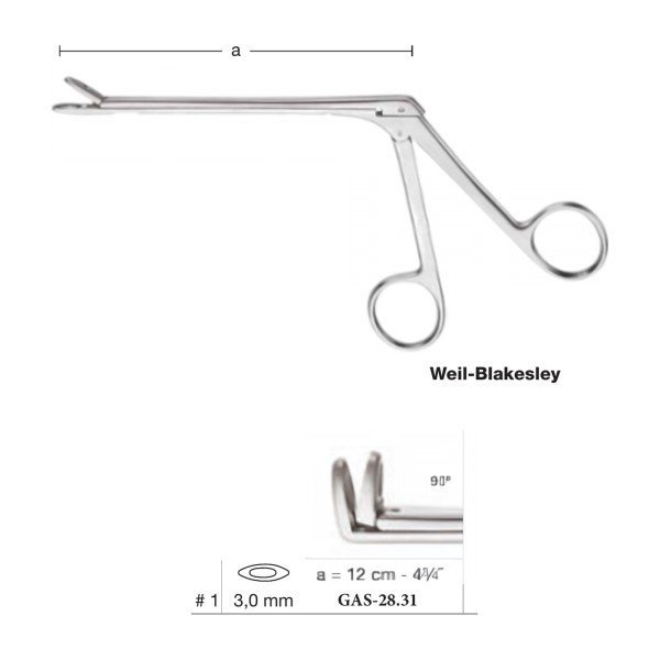 Weil-Blakesley Nasal Forceps 12 cm - 4-3/4˝, 3.0 mm, 90° Up