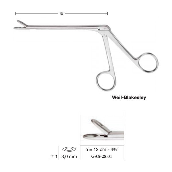 Weil-Blakesley Nasal Forceps 12 cm - 4-3/4˝, 3.0 mm, Straight