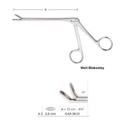 Weil-Blakesley Nasal Forceps 12 cm - 4-3/4˝, 3.6 mm, 45° Up