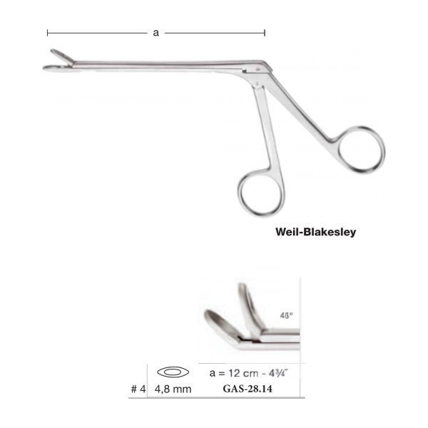 Weil-Blakesley Nasal Forceps 12 cm - 4-3/4˝, 4.8 mm, 45° Up