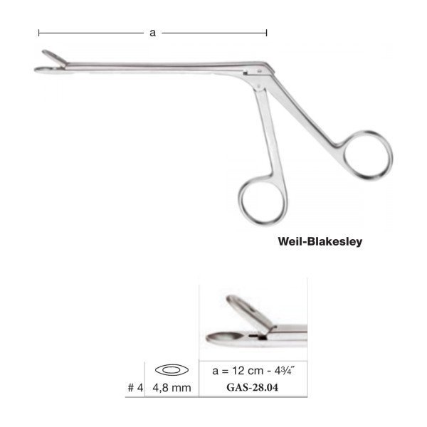 Weil-Blakesley Nasal Forceps 12 cm - 4-3/4˝, 4.8 mm, Straight
