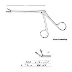 Weil-Blakesley Nasal Forceps 12 cm - 4-3/4˝, Slim Shaft, 3.0 mm, 45° Up Weil-Blakesley Nasal Forceps 12 cm - 4-3/4˝, Slim Shaft, 3.0 mm, 45° Up
