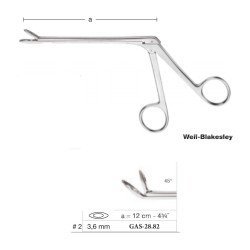 Weil-Blakesley Nasal Forceps 12 cm - 4-3/4˝, Slim Shaft, 3.6 mm, 45° Up Weil-Blakesley Nasal Forceps 12 cm - 4-3/4˝, Slim Shaft, 3.6 mm, 45° Up