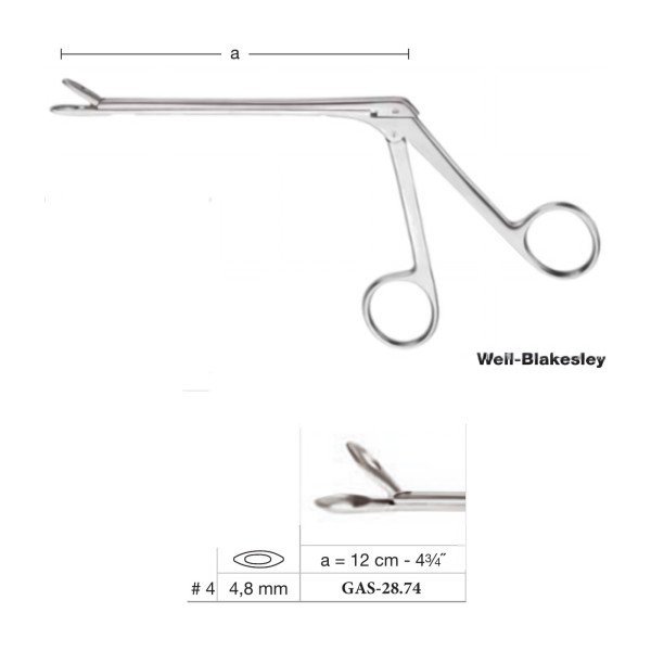 Weil-Blakesley Nasal Forceps 12 cm - 4-3/4˝, Slim Shaft, 4.8 mm, Straight Weil-Blakesley Nasal Forceps 12 cm - 4-3/4˝, Slim Shaft, 4.8 mm, Straight