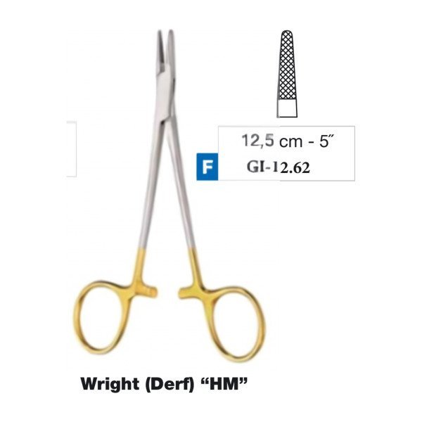 Wright (Derf) Tungsten Carbide Needle Holder 12.5 cm - 5˝ Wright (Derf) Tungsten Carbide Needle Holder 12.5 cm - 5˝