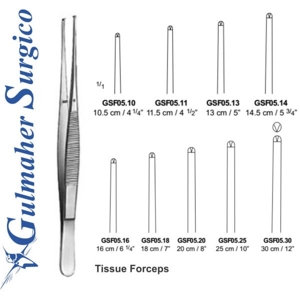 Tissue Forceps Standard 10.5-30cm