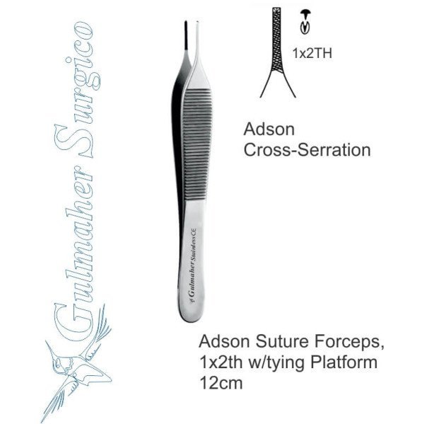 Adson Suture Forceps, 1x2th w/tying Plateform Adson Suture Forceps, 1x2th w/tying Plateform