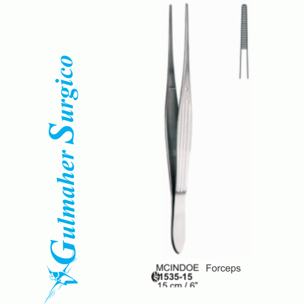 Mcindoe Tissue Forceps, Serrated, 15cm