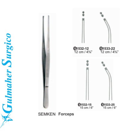 Semken Tissue Forceps, 1x2 Th, 12.5cm