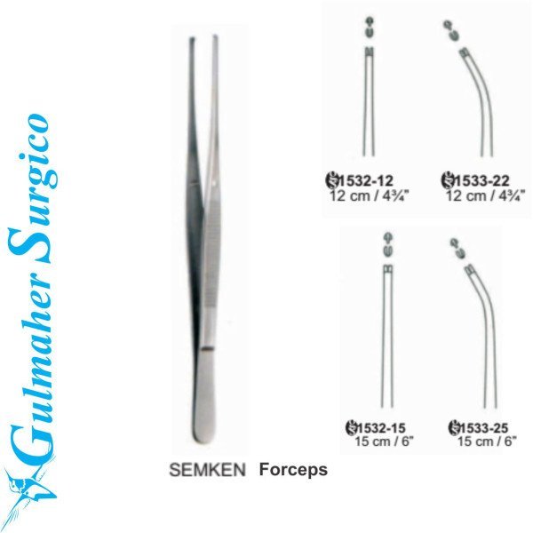 Semken Tissue Forceps, 1x2 Th, 12.5cm Semken Tissue Forceps, 1x2 Th, 12.5cm